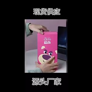 Cangkir Termos Baja Tahan Karat 500Ml Beruang Stroberi dengan Cangkir Kopi Sedotan dengan Tutup Hadiah Kartun Kartun