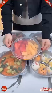 26cm Stainless Steel round Tray With Cover Freshness Box Picnic Plate Preparation Tray