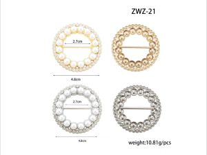 แหวนกลัดผ้าพันคอไหมแบบไร้เข็ม หัวเข็มขัดผ้าพันคอไข่มุก pearl scarf buckle (E-3-KWJ-030-8)