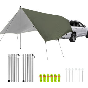 SANLIKE Roadhouse Tarp Hunting Camping & Overland Shelter Outdoor Car Rear Tent Canopy SUV Special Car Roof Extension Tent Sunscreen Rainproof