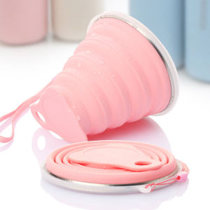 ถ้วยน้ำพกพาแบบพับได้สำหรับเดินทาง ถ้วยน้ำสำหรับดื่มน้ำแบบปรับความจุได้ ถ้วยน้ำสำหรับใช้ในชีวิตประจำวันแบบยูโร