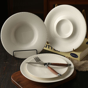 Đĩa Tròn Tráng Men Sứ Cao Cấp Dùng Trong Nhà Hàng Đĩa Ăn Thịt Bò Đĩa Đựng Bánh Bao Đĩa Đựng Mì Đĩa Đựng Nước Mắm Đĩa Đựng Thức Ăn