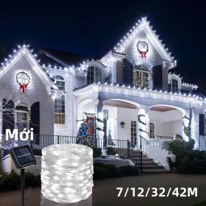 Đèn Dây Dây Bạc Chạy Bằng Năng Lượng Mặt Trời 400LEDS 8 Chế Độ Chiếu Sáng Đèn Cổ Tích Chống Nước Cho Sân Vườn Bộ Dụng Cụ Trang Trí DIY