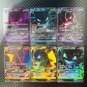 M&G | DIY Lucario Charizard Mewtwo Gengar Bulbizarre 6Pcs Foil Texture Cards Collectible Grade Premium Anime Collection Cards