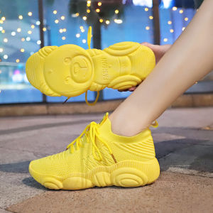 New Shuffle Dance Walking Dance Square Dance Special Autumn and Winter Shoes for Four Seasons Soft Bottom Non Slip Yellow Sneakers Womens Single