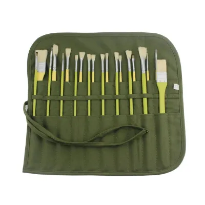 Painting Brushes Canvas Storage Bag 22 Slots Watercolour and Gouache Brushes Calligraphy Brushes Storage Bag Roll up Pen Bag