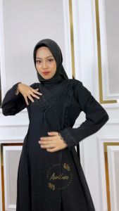 Gamis abaya hitam arab turkey wanita dewasa dan remaja terbaru mewah dan elegan