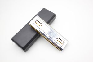 IRIN | Swan 24 Hole Both Sides Harmonica Silver Two Sides 48 Tone C And G Key Tremolo Harmonica With Case Cleaning Cloth For Beginners