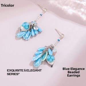 3COLOUR·S | Refreshing Unique Crystal Beaded Tassel Earrings