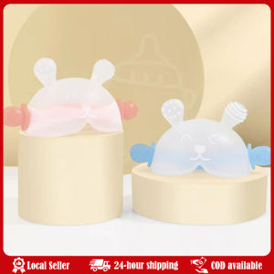 360° Hand Sucking Protection Teether - Cute Bunny Design with Full-Hand Grip Hollow & Solid Biting Surfaces Baby Toy BPA Free Silicone Baby Teether Gloves Anti Drop Wrist Hand Teether Dental Care Gums Anti-eating Hand Molar Baby Accessorie