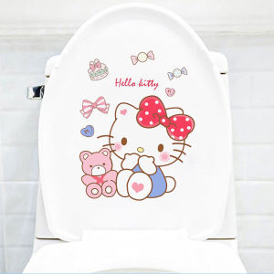 Cartoon Cute Toilet Lid Stickers Waterproof Bathroom Decorative Decals Creative Personalized Toilet Paper Holder Home Decor