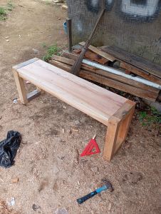 Kursi kayu panjang/Bangku Panjang/Bangku Cafe/Kursi Tunggu/Kursi Santi/Bangku Tunggu/Bangku Santai/Bangku Kayu/Bangku Kayu 120x30x40cm