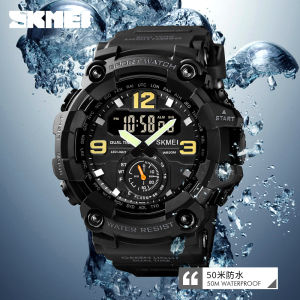 SKMEI Shockproof Digital Men Watch Dual Movement 3 Time Sport Wristwatch Mens Waterproof Electronic Watches montre homme 1637