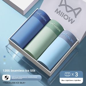 Miiow | Mens Ice Silk Briefs Breathable Thin Angle Underwear Summer Sport Style Comfortable Polyester Fiber Boxer Shorts MiiOW Catman