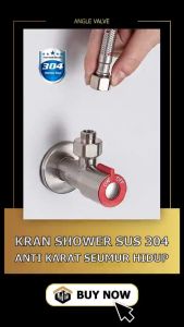 Stop Kran Cabang Tee Untuk Kran Shower Toilet Closet Jet Shower / Sambungan Cabang 2 Lubang Dan 1 Lubang Stainles