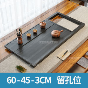 Natural Black Gold Stone Tea Tray Suit Fully Automatic Integrated Belt Induction Cooker Kettle Stone Stone Head For Home Large Tea Platform