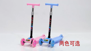 Adjustable Height 3-Wheel Kids Scooter with LED Wheels Outdoor Sports Ride-On Toy
