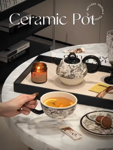 ใช้ในบ้านหรูหราเบาๆความรู้สึกระดับไฮเอนด์หม้อแม่ถ้วยพิธีขึ้นบ้านใหม่ชุดน้ำชากล่องของขวัญแต่งงาน