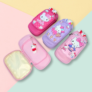 < 9901 > Pencil Case Kotak Pensel Sanrio Kitty Collection / Cute Design Kitty Kuromi Girl Kanak-Kanak Cartoon Stationery