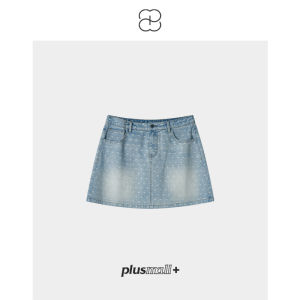 plusmall | Dots Embroidery Water Washed Skirt/Trousers