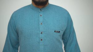 KHOIRUMMAH Koko Kurta Madinah - Baju Muslim Pria - Koko Kurta Dewasa Lengan 3/4 -Mocca