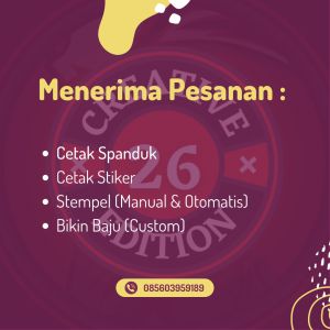 CETAK SPANDUK/BANNER UKURAN 100*100cm FREE DESAIN DESAIN BEBAS (CUSTOM)