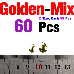 MNFT 60Pcs Easy Spin Colorado Willow Spinner Blades Metal Spoon Lure for Spinnerbait Buzzbait Bass Lure Fishing Tackle DIY