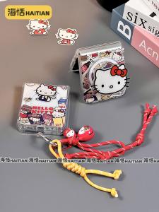 Haitian Magnetic Absorption Cartoon Kitty Phone Case for ZFlip5/4/3 Foldable Screen Mobile Phone New ZFlip6 Protective Cover ZFold6/5/4/3 Stand MagSafe Wireless Charging Personalized Hard