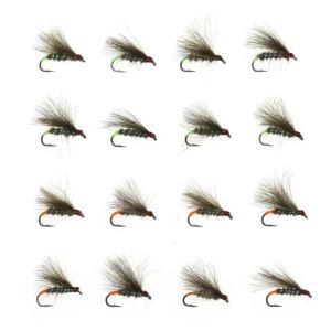ICERIO 10PCS #16 CDC Emerger Dry Flies UV Reactive Floating Barbed Hook Trout Grayling Artificial Fishing Lures