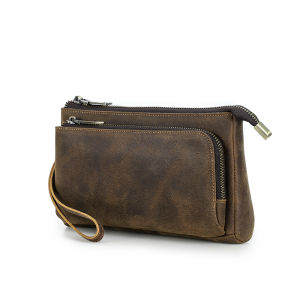 Hiram Genuine Leather Electronic Storage Bag USB Data Cable Bags Moblie Accessories Digital Gadgets Travel Organizer Pouch