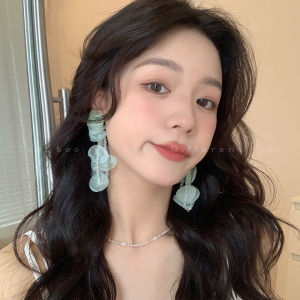 Long Flowing Tassel Earrings Womens Holiday Beach Style Crystal Flower Dangle Earrings Exaggerated Atmosphere Drop Earrings