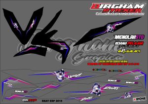(COD) Lis sticker striping beat fi new UV tranfaran motif rerbaru