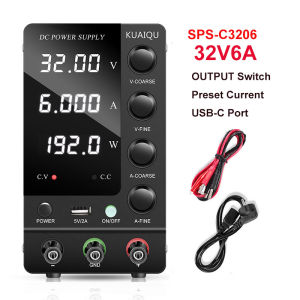 KUAIQU Battery Charging Adjustable DC Power Supply Optional OCP Output Switch USB Type-C Quick Charging 12V 24V 30V 60V 72V 120V