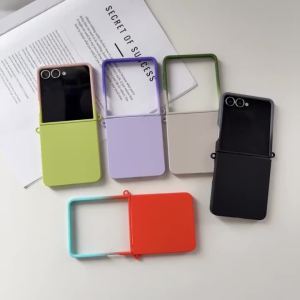 szhaiyu | Candy Color Silicone Soft Phone Case for Samsung Galaxy Z Flip8 Flip7 Flip6 Flip5 Flip5 Flip4 Flip3 5G Flip7 FE Shockproof Cover