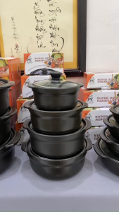 Nồi đất nắp kính dùng kho cá thịt nấu mì cay (Có 11 size: 0.5L 1L 1.5L 2L 2.5L 6in 7in 8in 9in10in
