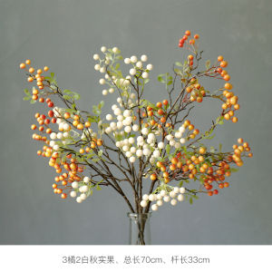 New Chinese Style Autumn Fruit Simulation Flower Pots Berries Living Room Entrance Decorative Fake Flowers Artistic Decorations