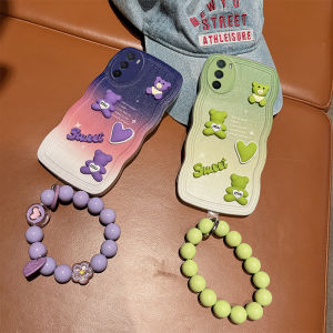 New Casing Infinix Zero 5G 2023 Phone Case Infinix Zero Ultra Zero 20 4G Colored Transparent Cubic Bear Doll Lens Protection Soft Cover with Bracelet