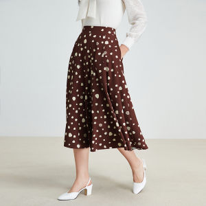 Koradior | Vintage Print A-line Skirt for Work