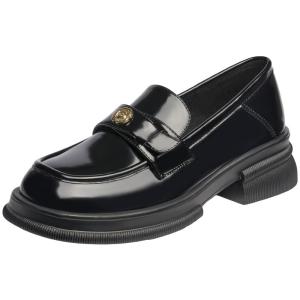 Josiny | Thick Soled Loafers Black Womens Shoes