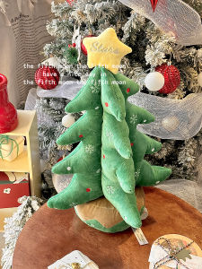 FifthMoon Soft Christmas Tree Shaped Pillow Decorative Atmosphere Ornaments Plushie Cushion Home Decor Crystal Velvet Material