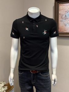 Áo Thun Nam Mùa Hè 2025 Dáng Ôm Cổ Polo Thêu Tay Ngắn Họa Tiết Hoa Phong Cách Hàn Quốc Thời Trang Thường Ngày