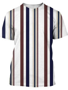 Tagkita Mens round Neck Short Sleeve 3D Effect T-Shirt Breathable Polyester Fiber Youthful Style Versatile Seasonal Wear