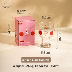 MODERN SWEETHOME | Cute Pig-shaped Glass Cup