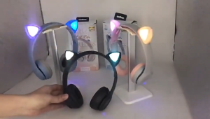 Atdiva Headset Kuping Kucing RGB Headphone Full Bass Stereo Wireless Bluetooth Tanpa Kabel Dewasa Anak Kualitas Suara Tinggi