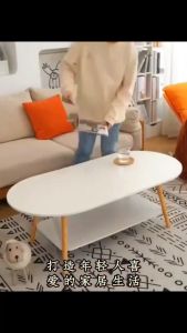 Scandinavian style simple table round coffee table solid wood table modern coffee table oval living table oval table