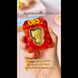 Sanrio characters Lunar New Year Gold Foil with Charm Bag (Hello Kitty / My Melody / Cinnamoroll / Kuromi / Hangyodon) [The Singapore Mint]