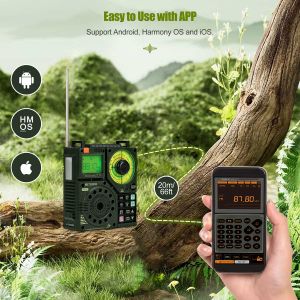 Retekess TR112 Portable Shortwave Radio AM FM Radio Emergency Amateur Shortwave Radio SW AIR Band VHF WB Alarm Clock for Home Outdoor