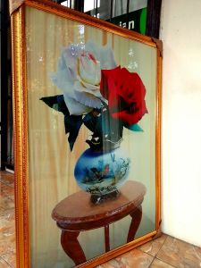 Hiasan dinding pajangan ruang tamu mewah moedel bunga