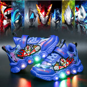 ABC New Arrival Ultraman Boys Shoes Fall and Winter Kids Flashing Light Non Slip Light Shoes Boys Shoes Light up Sneaker