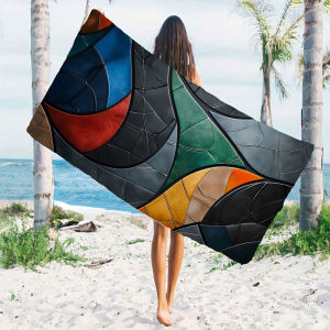 colorful leather mosaic Quick Drying Microfiber Beach Towel Lightweight for Swimming Camping Yoga - Bath Towel